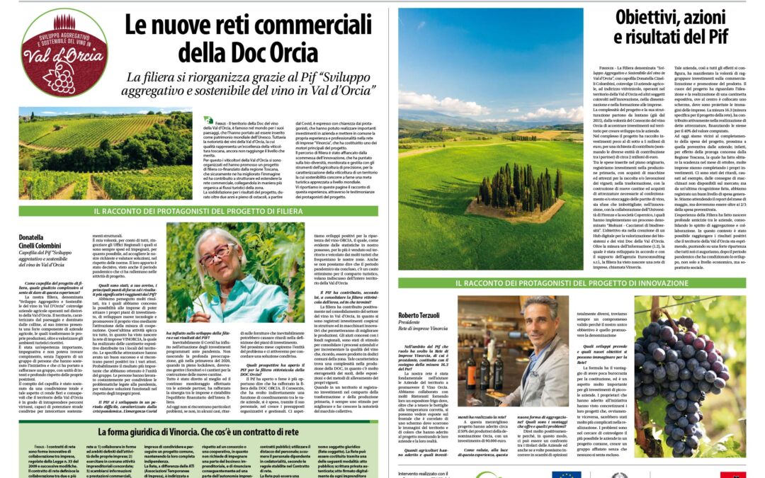 Il progetto Orcia su Dimensione Agricoltura